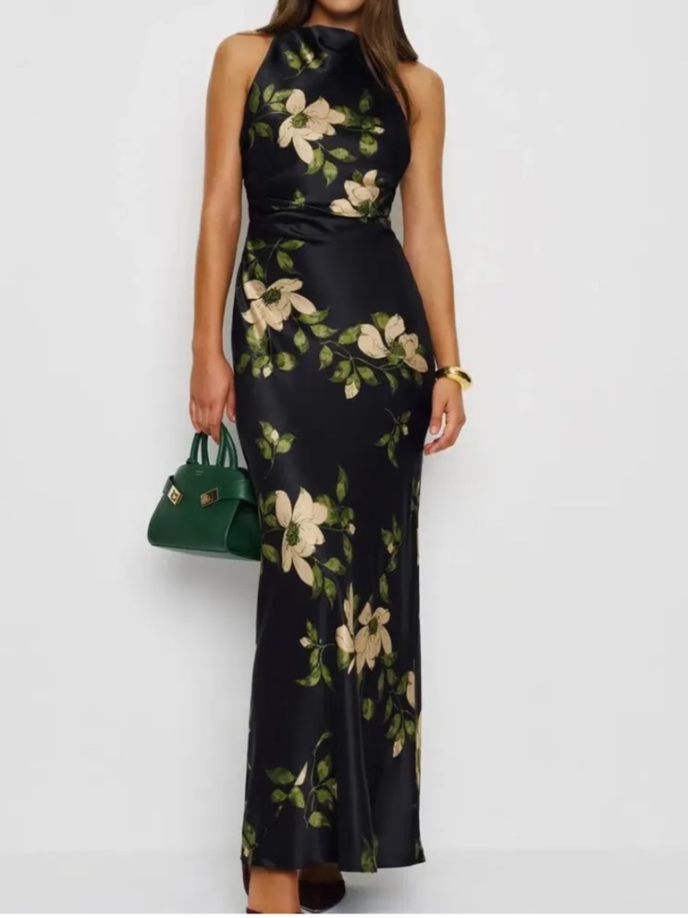 Reformation Anaiis Mood For Love Black Silk Floral Maxi Dress Size 2 - with tags